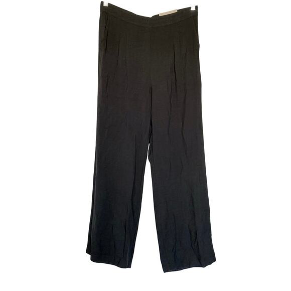 NWT Soft Surroundings Melita Wide Leg Pant Black Full Length Womens Size Medium - Picture 3 of 12